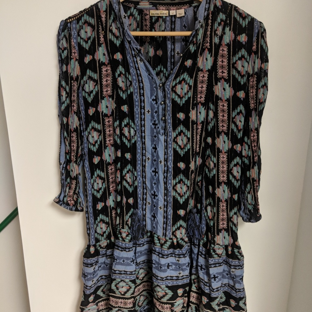 Anthropologie dress holding horses